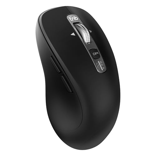 T'nB Infinite Mouse - Wireless Mouse with Scroll Wheel for Ultra Fast Scrolling, Dual Bluetooth Connection and Radio Frequency, Comfort and Precision, Compatible with Windows and MacOS - Black