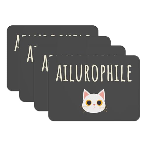 Sets de table chat noir en caoutchouc antidérapant grand format pour repas - 2