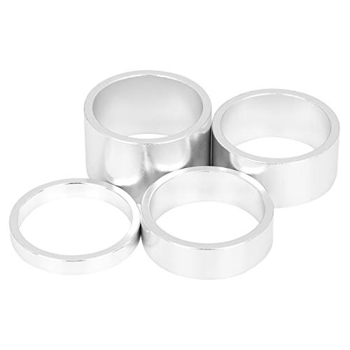 Image of X AUTOHAUX 4 Pcs Bike Headset Spacer Silver Tone Fit 11/8inch Stem 5 10 15 20mm