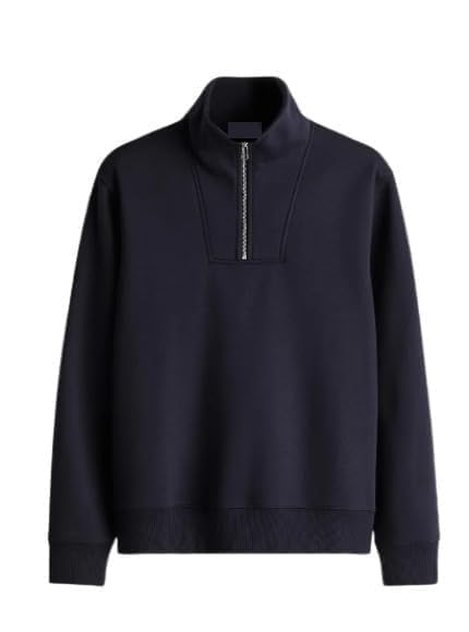 a to z creation Casual Half Zipper Long Sleeves Loose Fit Sweatshirt for Men's-picture-43