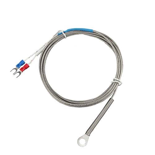 Termopar tipo E de 1 metro para control térmico con sonda de arandela de 5 mm