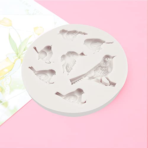 Bird Fondant Molds For Cake Decorating, Sparrow Chocolate Candy Silicone Mold Set Of 2, Diy Cupcake Topper Mousse Biscuit Butter, Clay Resin Plaster Home Decor Mold #TOP5