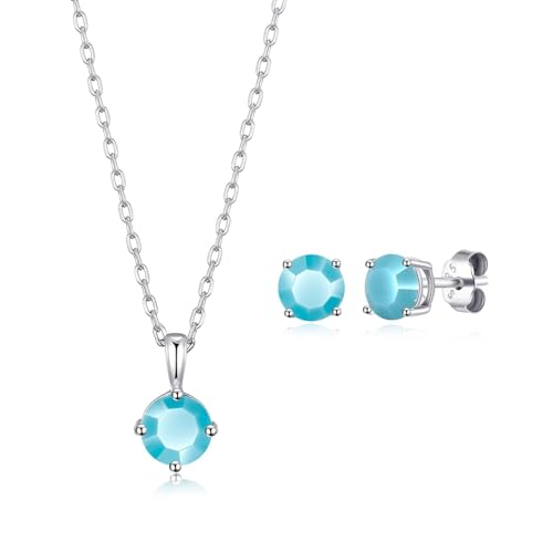 Collar y pendientes Philip Jones de plata de ley, el regalo perfecto para nacidos en diciembre