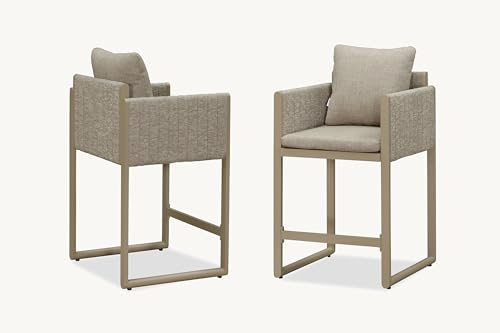 Image of PURPLE LEAF Counter Height Bar Stools Elliptical Leg Set of 4, Champagne