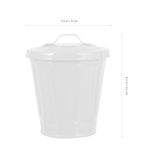 Pequeña caneca de basura con tapa para escritorio 4.33x3.54x3.54 in miniatura 4