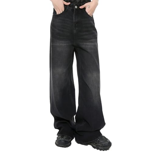 Mens Wide Leg Baggy Jeans Y2k Casual Fashion Loose Denim Pants Work Office Streetwear Cargo Vintage with Pockets