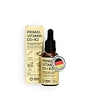 Primal State® Vitamin D3 K2 [1150 Tropfen] - 1000 I.E. je Tropfen – Vitamin D flüssig in BIO MCT Öl aus Kokos – hohe Bioverfügbarkeit