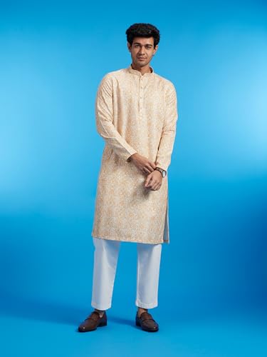 Image of DIWAS BY MANYAVAR Men's Cotton Blend Printed|Sequined Kurta (1pc)