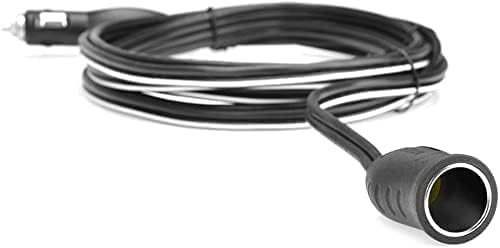 BESTEK 12.1ft/3.7m 12V 24V Cigarette Lighter Extension Cord, 12AWG Heavy Duty Cigarette Lighter Cable with Cigarette Lighter Plug Socket (Black)