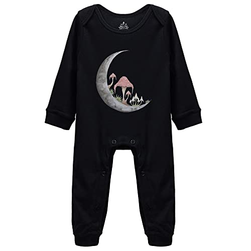 Image of YCICIVDee Mushroom Moon Baby Bodysuit -Newborn Infant Baby Bodysuit Long Sleeve 0-24 Months White