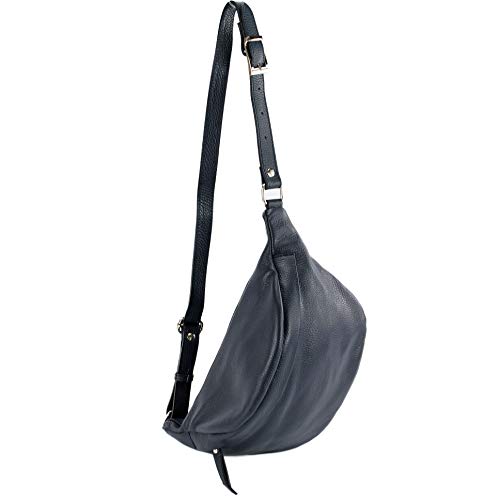 Bolsa de banana T77 de cuero suave italiano mediana tipo bolso de pecho modamoda de