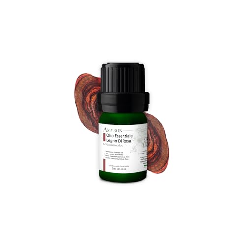 Aceite Esencial De Madera De Rosa 5ml AMYRON/Natural Y Puro al 100% Ideal Para Aromaterapia Y Difusores De Aceites Esenciales/Masajes Aromáticos/Uso Alimentario/Terapéutico Y No OGM.