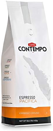 CAFFÉ CONTEMPO Espresso, Pacifica (Java/Sumatra) Blend, 1 LB Fine Grind, Dark Roast, Freshly Roasted Ground Coffee
