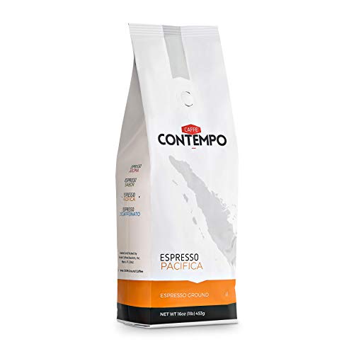 Caffé Contempo Espresso, Pacifica (Java/Sumatra) Blend, 1 Lb Fine Grind, Dark Roast, Freshly Roasted Ground Coffee #TOP2