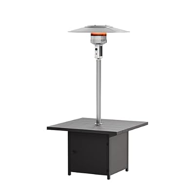 ASJMR 45,000 BTU Patio Heater for Outdoor Use with Square Table Design, Stainless Steel Burner & Aluminum Reflector, for Garden, Lawn, Sunroom,38" × 38" × 82.6"