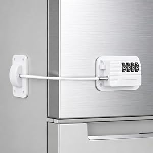 kclkda Fridge Locks, 4-Digit Password Refrigerator Lock Child Safety Cabinet Locks Protect Children & Prevent Theft for Freezer Door File Drawer Cabinet Cupboard Windows, White