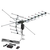 Outdoor HD TV Antenna, 360°Rotation UV 45-230MHz/470-860MHz 15-22dB Outdoorn Antenna Black