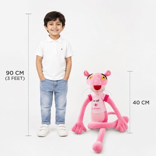 Image of Pink Panther Plush Soft Toy 40 CM for Kids, Ultra Soft Stuffed Cartoon Plush Doll, Premium Cuddly Plush Animal for Boys & Girls, Birthday Gift, Room Decor & Sleeping Companion