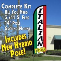Italian Food Windless Feather Banner Flag Kit (Flag, Pole, & Ground Mt)