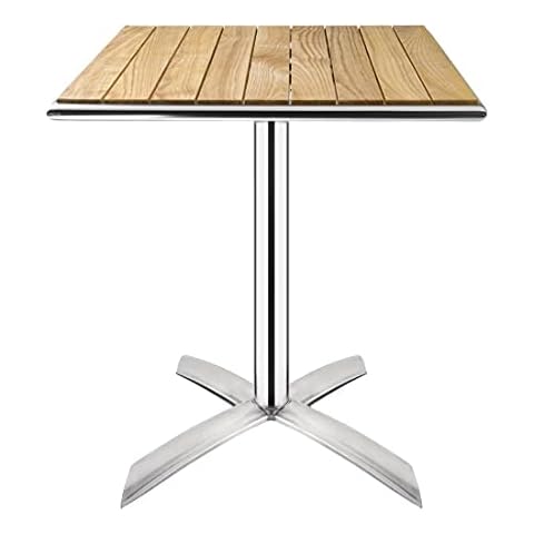 Bolero Bistro Dining Flip Top Square Table in Ash Wood - Indoor Outdoor Patio Bar Café Restaurant Furniture - 730x600x600mm Cover