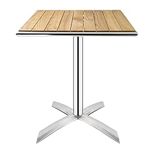 Bolero Bistro Dining Flip Top Square Table in Ash Wood – Indoor Outdoor Patio Bar Café Restaurant Furniture – 730x600x600mm