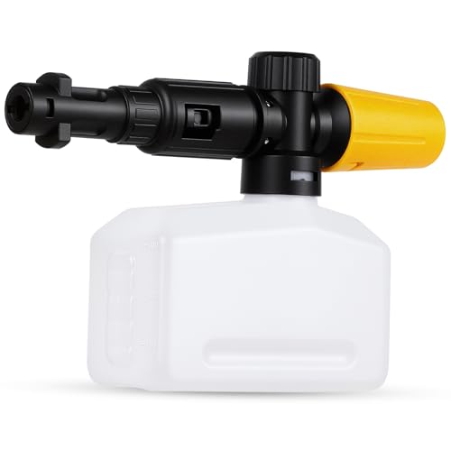 HOTUT Lanza de Espuma para Kärcher K2 K3 K4 K5 K6 K7, 400ml Cañón de Espuma de Nieve, Ajustable Lanza de Jabonadura Dispensador Accesorio, Accesorio de Lavado de Coche Compatible para Kärcher Serie K