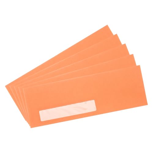 Sobres #10 con ventana izquierda YOKIVE de color naranja autoadhesivos para cartas