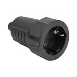 Industrielle Wasserdichte Kupplung IP44 250V 16A 4000W 2-Polig mit Zugentlastung aus PVC und Kupfer für Außenbereich Kabelverlängerung für baustelle Garten Werkstatt Schwarz(A)