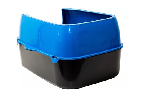 Caixa de Areia para Gato Furba com Comedores e Pá Higiênica Azul