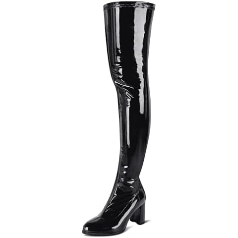 girgod Patent Leather Thigh High Boots Cover