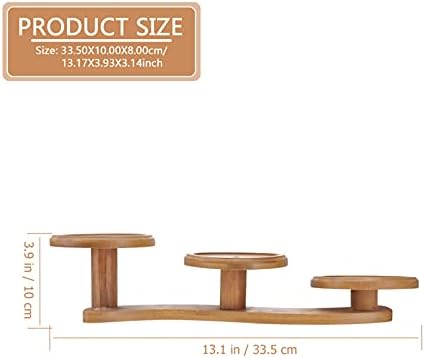 Happyyami 3 Tier Wooden Cake Stand Wedding Tired Cupcake Stand Rustic Serving Tray for Cake Dessert Ottoman Cheese Plates Dessert Display Stand