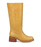 Frye Campus 14L Iconic Tall Boots for Women Crafted from Signature Montana Leather with Goodyear Welt Construction and Stacked Leather Heel – 13” Shaft Height, Banana - 10 M
