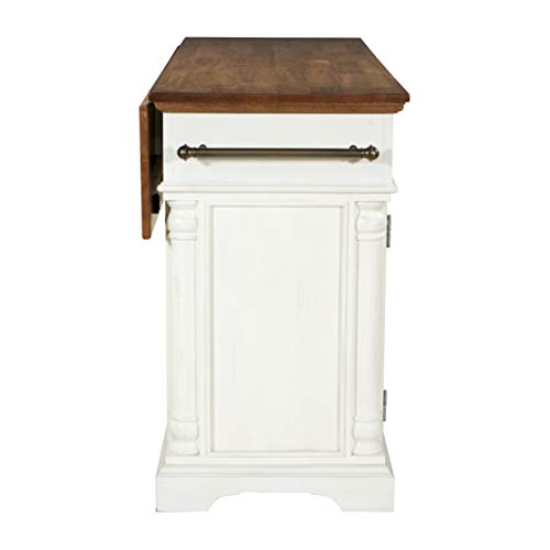 OSP Home Furnishings Cocina Kitchen Island, White/Brown - Thumbnail 5