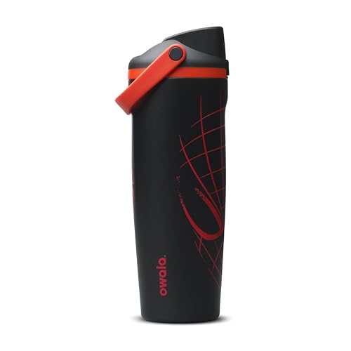 Image of Owala Spiderman FreeSip Sway Insulated Stainless Steel Water Bottle with Two-Way Spout, Built-In Straw and Bucket Handle, School, and Sports, 30oz, BPA Free, Leak Proof, Night Watch