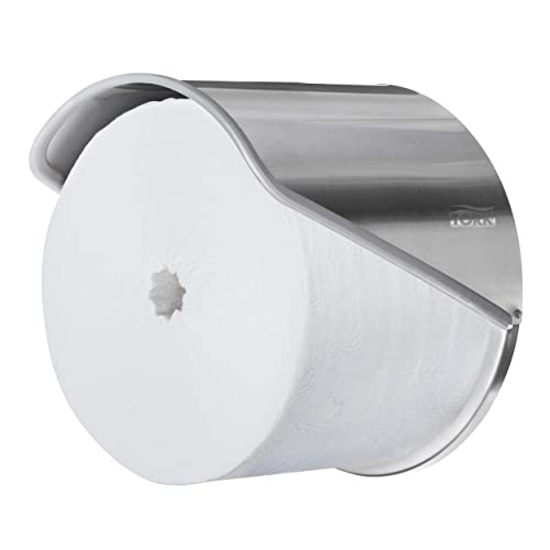 Tork Coreless Mid-size Toilet Paper Roll Wall Mounted Dispenser Stainless Steel T7, 472259