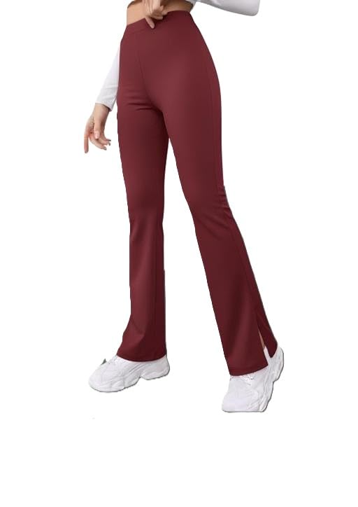 Womens Bell Bottom Bootcut Trousers Cotton Lycra High Waist Flared Pants Casual Office Party Bottoms Use-image-35