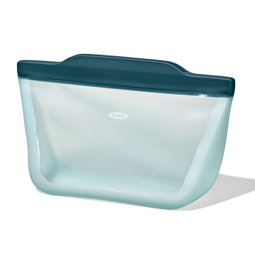 OXO Good Grips Silicone Reusable Bag – Stand-Up Quart (32 oz) - Lagoon