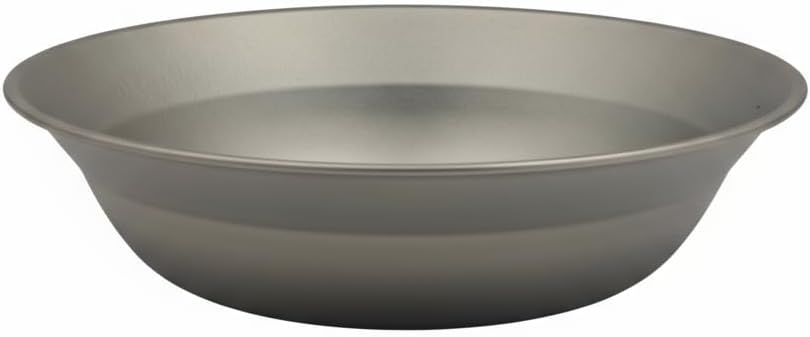 Pure Titanium Camping Plate 7.28 inch,Outdoor Ultralight and Compact Dinner Plate for Backpacking, Camping,Hiking Kitchen,Pure Titanium Tableware(25.4oz)