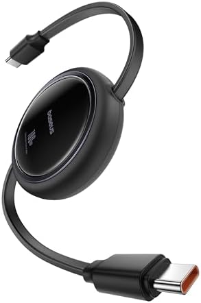 Baseus USB C to USB C Cable, 100W Retractable USB C 5A Fast Charg...