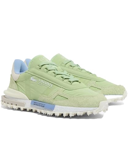 Lacoste Elite Active, Zapatillas Deportivas Retro Running, Nailon y Ante, Light Green y Light Blue, Ligeras, Unisex (Sistema Tallas Calzado EU, Adulto, Números, Mediano, 42)
