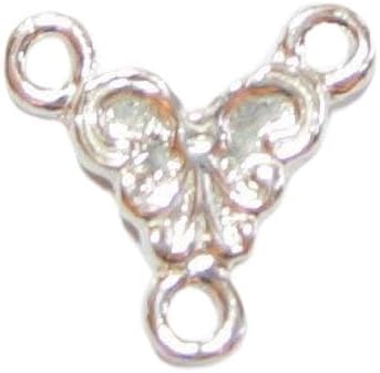 2 pcs .925 Sterling Silver Bright Flower Chandelier Necklace Pendant Link Connector Bead/Findings/Bright