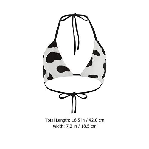 Amosfun Sutiã Com Padrão de Vaca Feminino Colete Com Pescoço Pendurado Ternos de Banho Com Alça de E