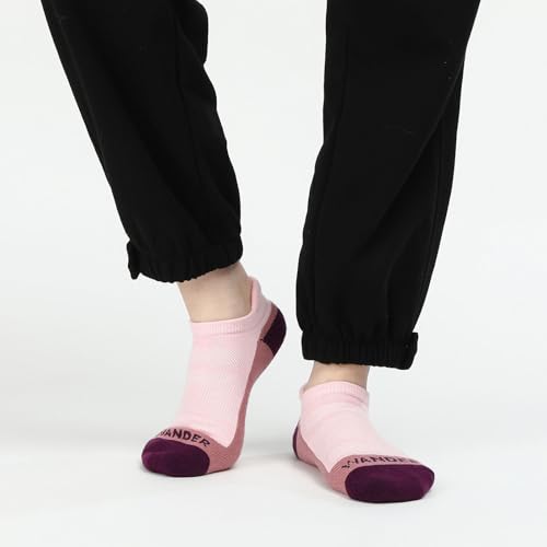 Image of WANDER Merino Wool Ankle Running Hiking Socks 3 Pairs Lightweight Cushioned Sweat-Wicking No Show Athletic Socks Men Women