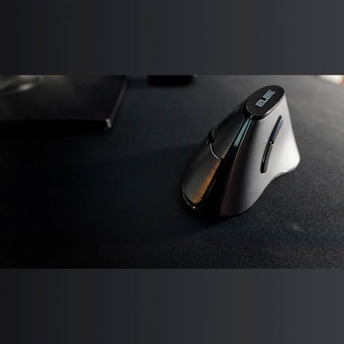 Elbe RT-102 - Ratón inalámbrico Vertical ergonómico, diseño para relajar muñeca y antebrazo Durante Uso. Compartimento para Guardar Receptor Nano USB, 800dpi, Negro - imagen 3