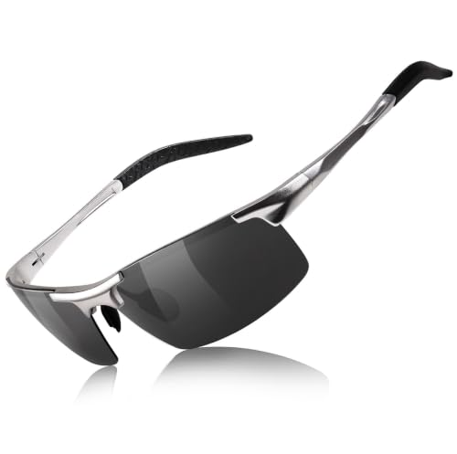 Image of TJUTR Mens Photochromic Sunglasses Day & Night Driving Z87 Safety Glasses | Polarized Lens, UV400 Protection, Al-Mg Frame Sun Glasses