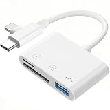 SD Card Reader for iPhone iPad, Micro SD Card Reader Memory Card Reader with USB Adapter Plug and Play Trail Game Camera Card Viewer Supports SD and TF Card No App Required