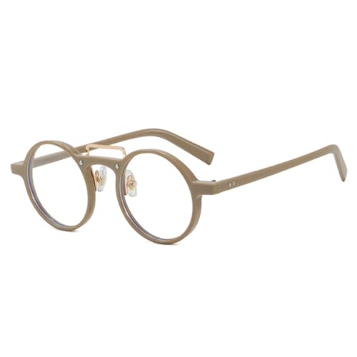 Lunettes de soleil rondes rétro pour femmes avec verres dégradés UV400 et détails rivets