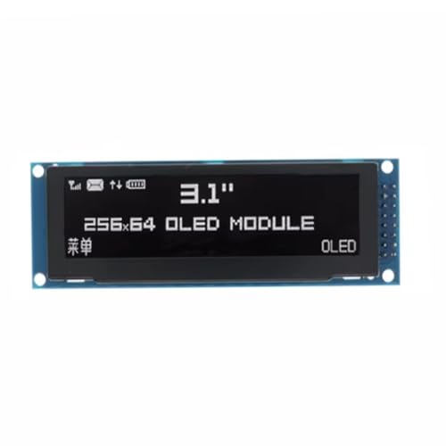 Bloepum 3.12 Inch OLED Display 256x64 SSD1322 Driver Graphic LCD Module Parallel/SPI Soldering Pin for /C51 White