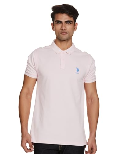 Image of U.S. Polo ASSN. Men's Cotton Slim Fit Solid Polo Shirt