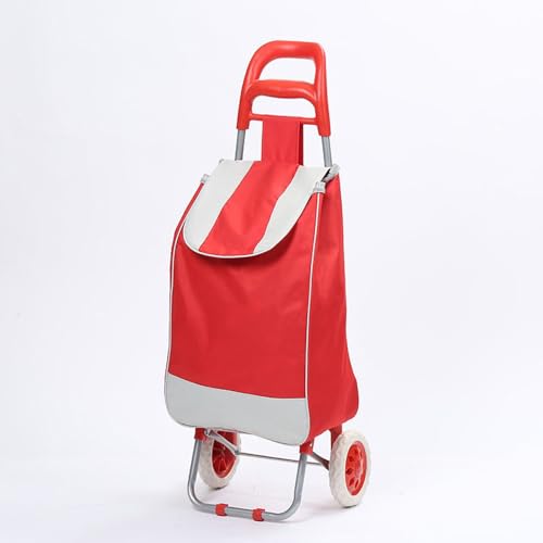 Image of Multipurpose Foldable Shopping Trolly with Removable Bag Shopping Cart for Grocery, Fruit, and Vegetable (SD-1) (Red)